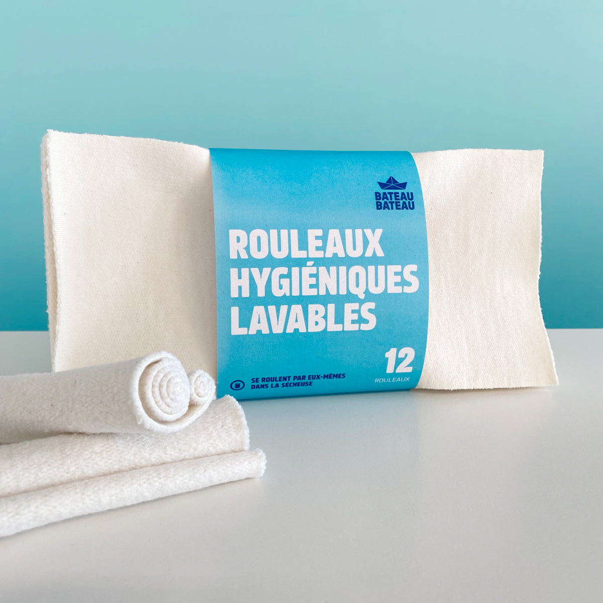 12 rolls of white reusable toilet paper