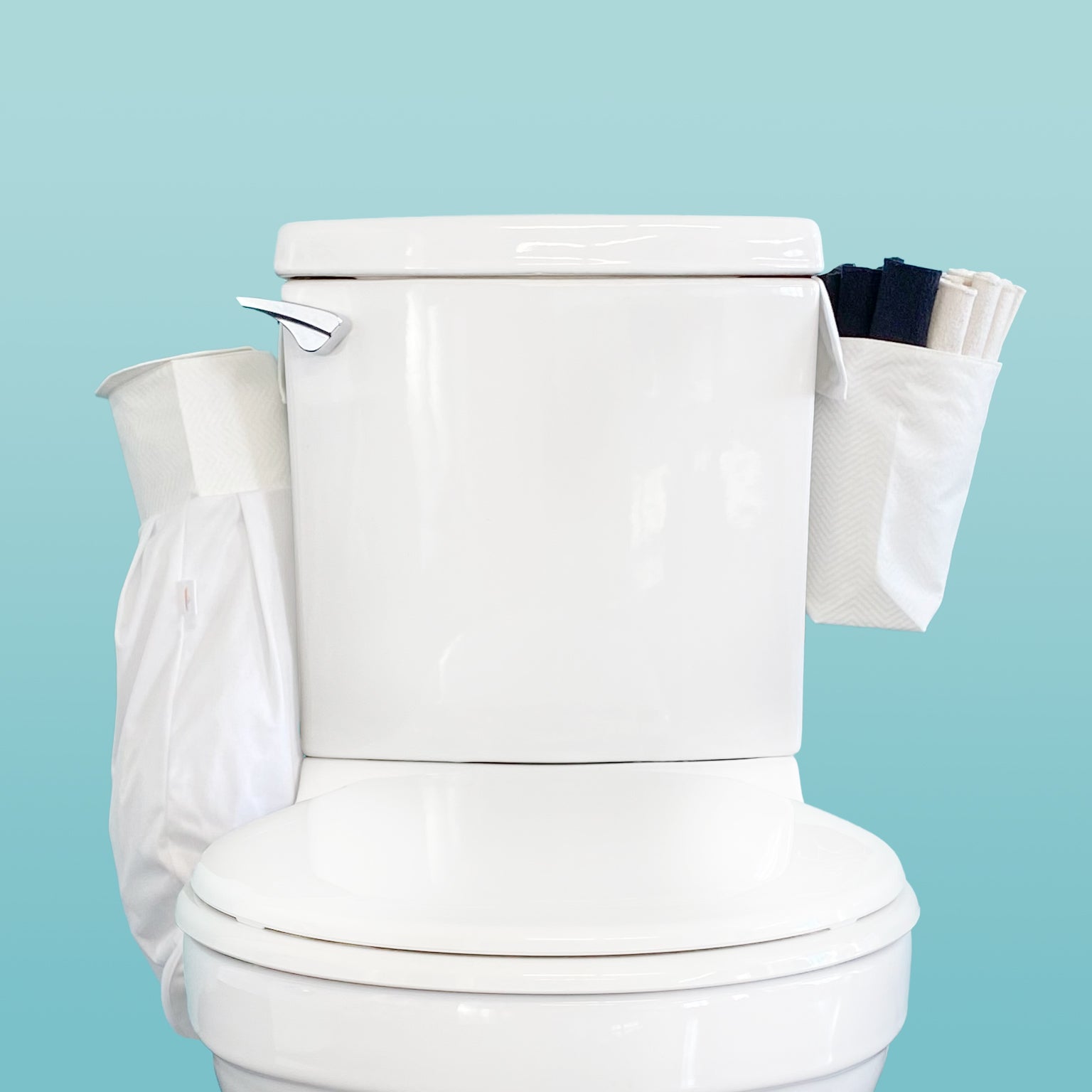 Reusable Toilet Paper Kit - White Chevrons / White